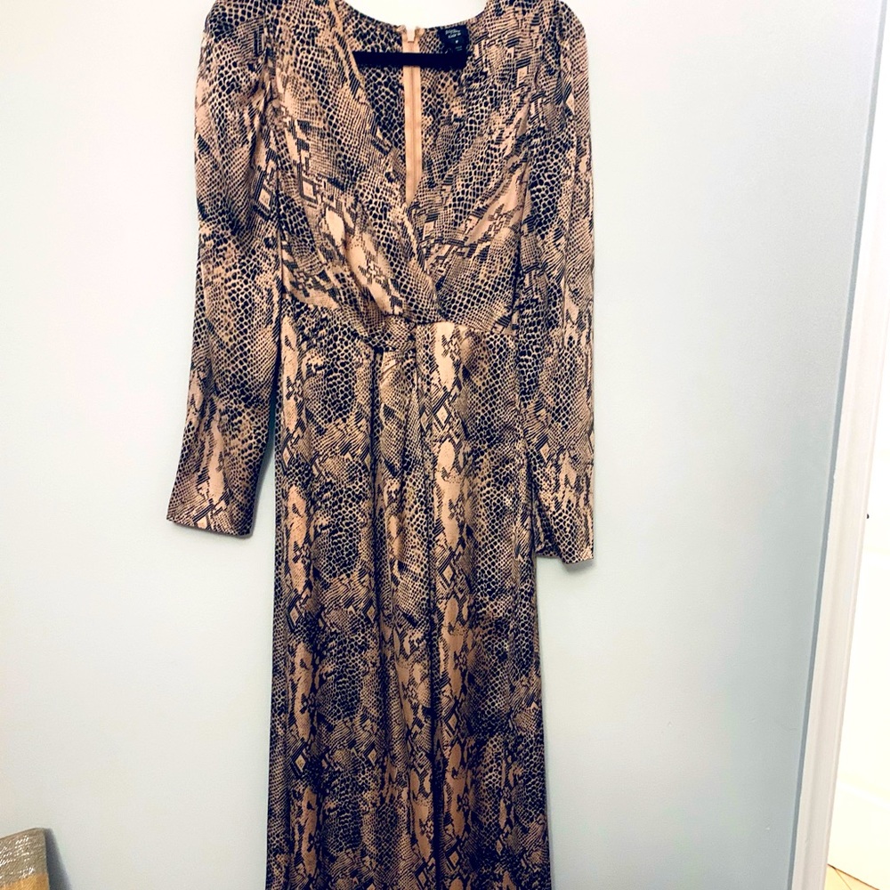 Pink and black animal print cocktail dress